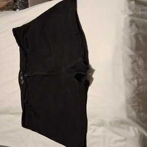 NOBO black denim shorts.
